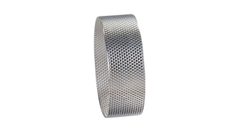 Sieve ring 0.12 mm trapezoidal perforation, TiN-coated
